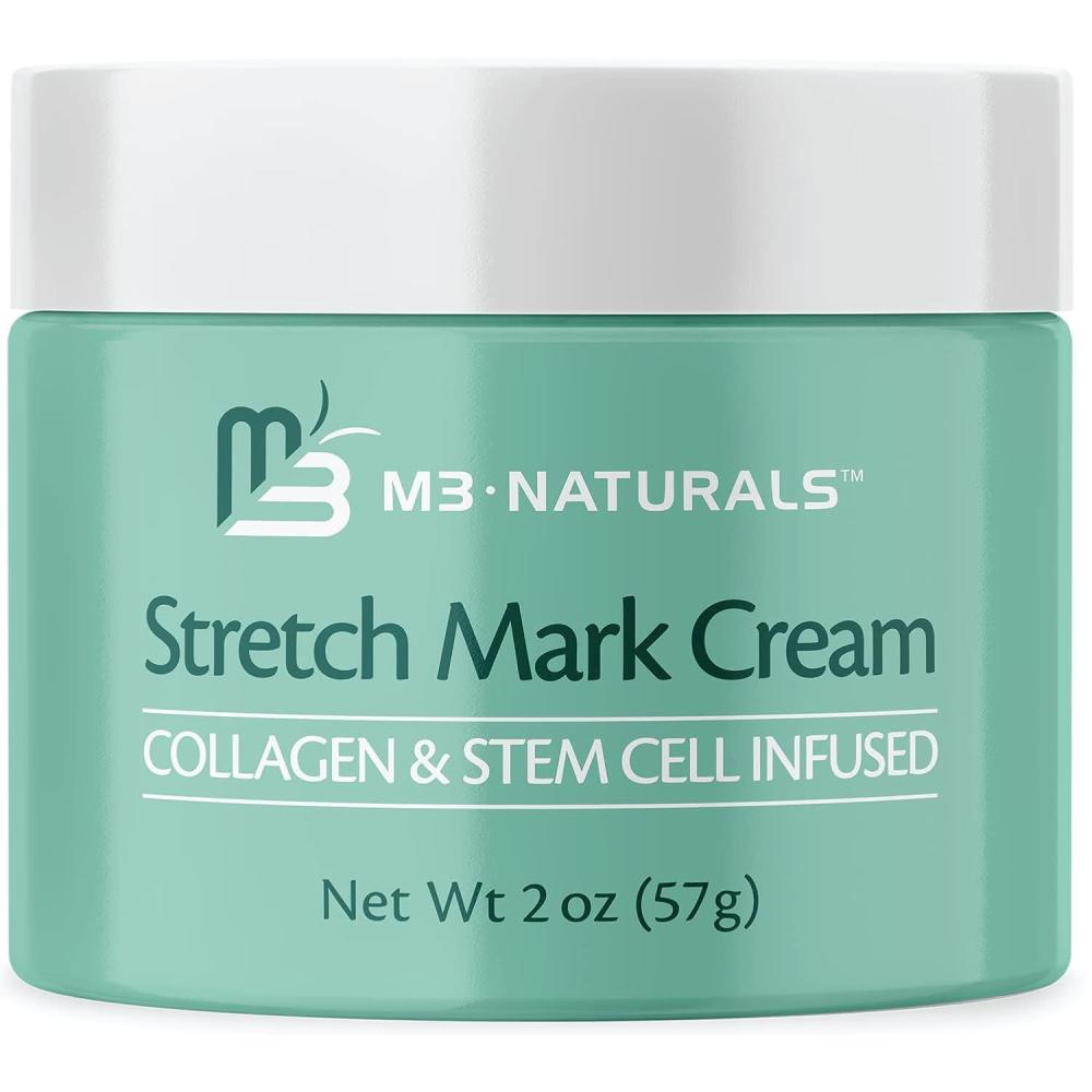 imageStretch Mark Cream Infused with Collagen ampamp Stem Cell Maternity Skincare Oil Removes Stretch Mark Prevention ampamp Scar Remover Lotion Green Tea Extract ampamp Raspberry Ketones 2oz by M3 Naturals