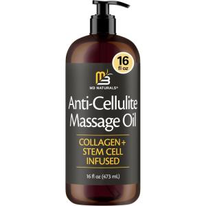 Arnica Sore Muscle Massage Oil with Collagen, Stem Cells, and Menthol, Anti-Cellulite Therapy for Full Body, Fast-Absorbing Multipurpose Treatment, 8 fl oz by M3 Naturals(Anti-Cellulite Oil 16oz (Pack of 1))