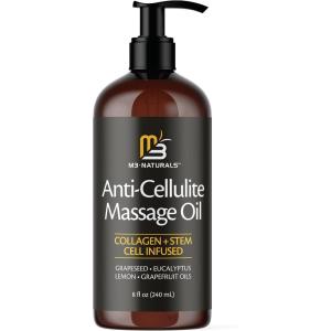 Arnica Sore Muscle Massage Oil with Collagen, Stem Cells, and Menthol, Anti-Cellulite Therapy for Full Body, Fast-Absorbing Multipurpose Treatment, 8 fl oz by M3 Naturals(Anti-Cellulite Oil (Pack of 1))