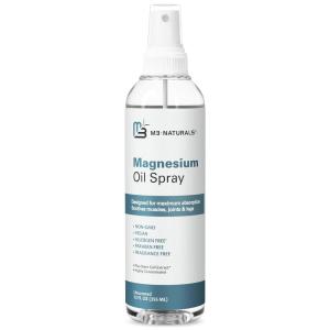 M3 Naturals Unscented Magnesium Lotion for Sleep & Leg Cramps, Suitable for Sensitive Skin, Helps with Muscle Relaxation, Soothes Tired Legs & Foot Aches and Supports Restful Nights, 8 fl oz(Magnesium Oil Spray)