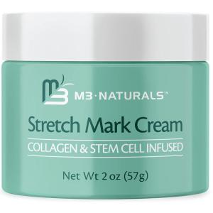 Stretch Mark Cream Infused with Collagen & Stem Cell Maternity Skincare Oil Removes Stretch Mark Prevention & Scar Remover Lotion Green Tea Extract & Raspberry Ketones, 2oz by M3 Naturals