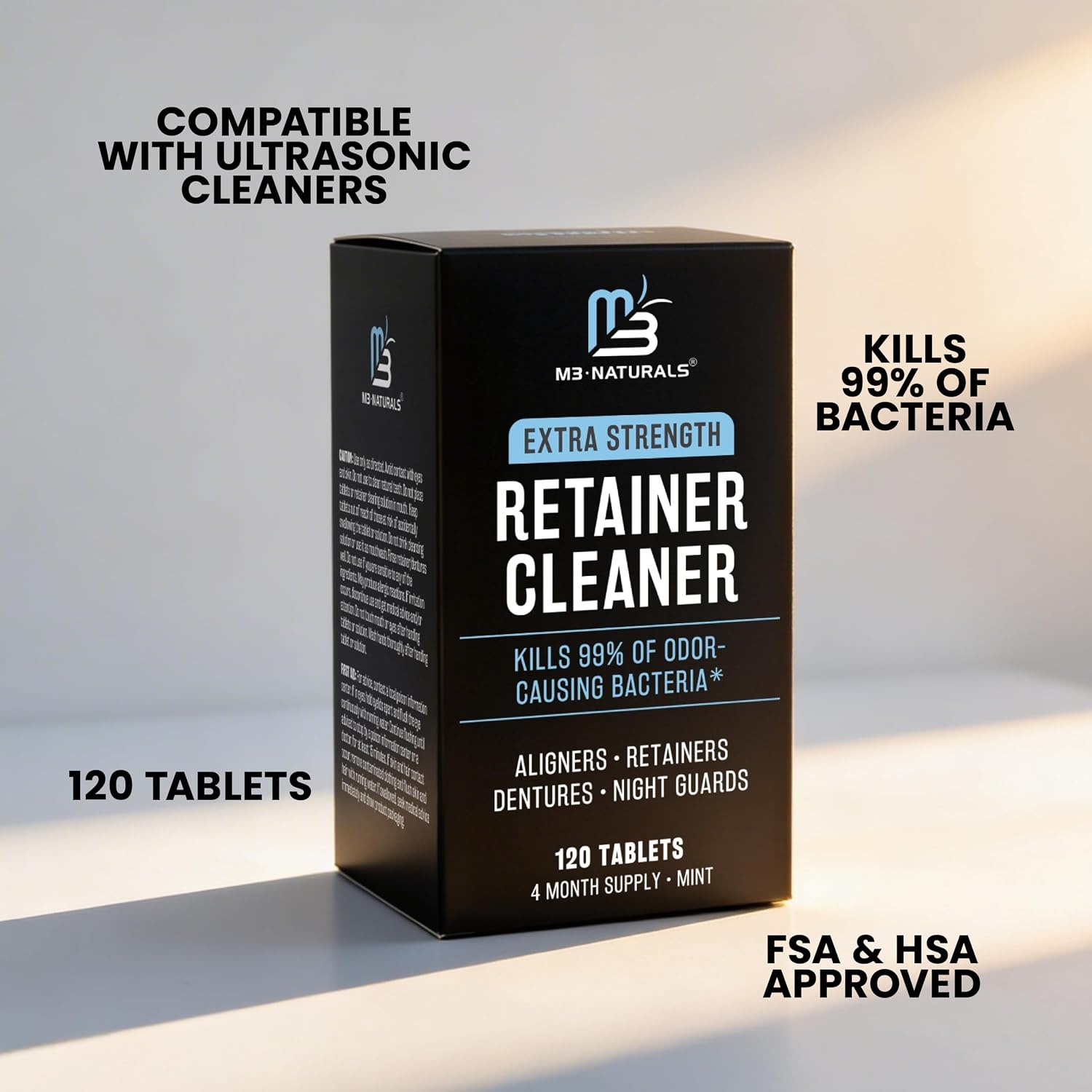 image:imageUltrasonic Retainer Cleaner Machine 42kHz UV Light 360 Deep Clean by M3120 Count Pack of 1